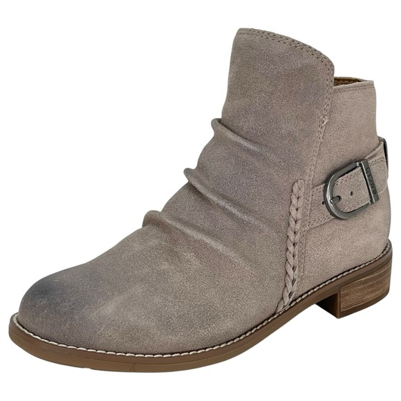 Earth Naira Taupe Leather Womens Ankle Boots Size 6M - Picture 2 of 13
